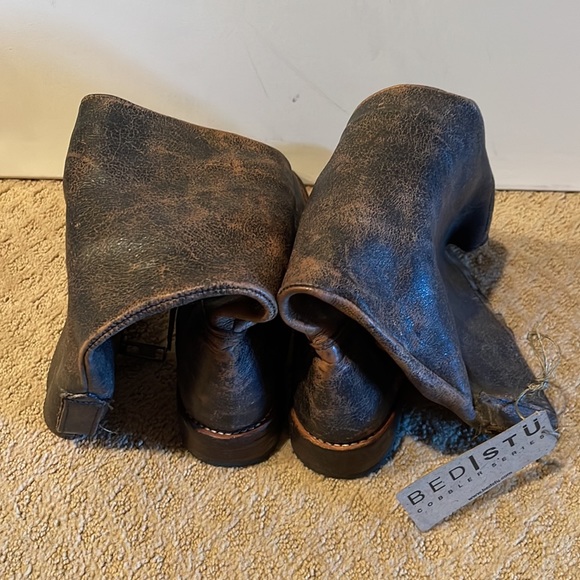 BED STU NWT COBBLER SERIES LEATHER BLACK DISTRESSED, SIZE 7.5 - Picture 6 of 8